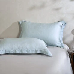 Floating Blue Tencel™ Jacquard Pillow Sham X2P -qbedding store DSC04717
