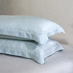 Floating Blue Tencel™ Jacquard Pillow Sham X2P -qbedding store DSC04718