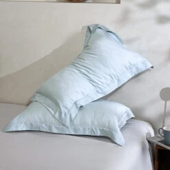 Floating Blue Tencel™ Jacquard Pillow Sham X2P -qbedding store DSC04724
