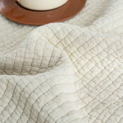 Mocha Beige Solid Color Cotton Quilt Set -qbedding store DSC04735