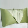 Glaze Green Tencel™ Pillow Sham Set -qbedding store DSC04881