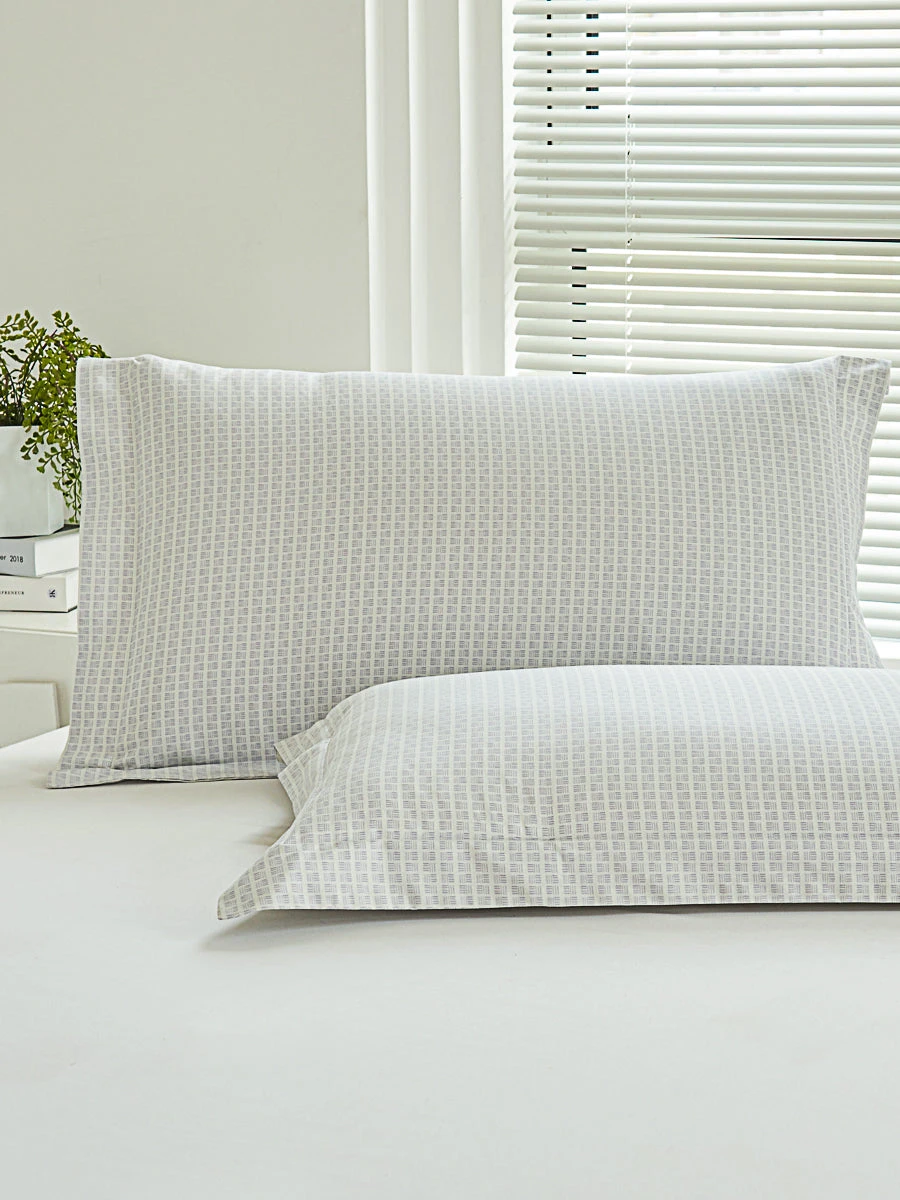 Eta Mist White Cotton Standard Pillow Sham 3 Eta Mist White Cotton Standard Pillow Sham