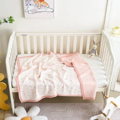 Cherry Pure Cotton Baby Blanket -qbedding store DSC05308