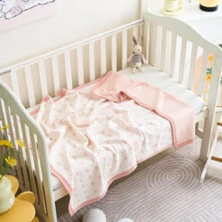 Cherry Pure Cotton Baby Blanket -qbedding store DSC05309