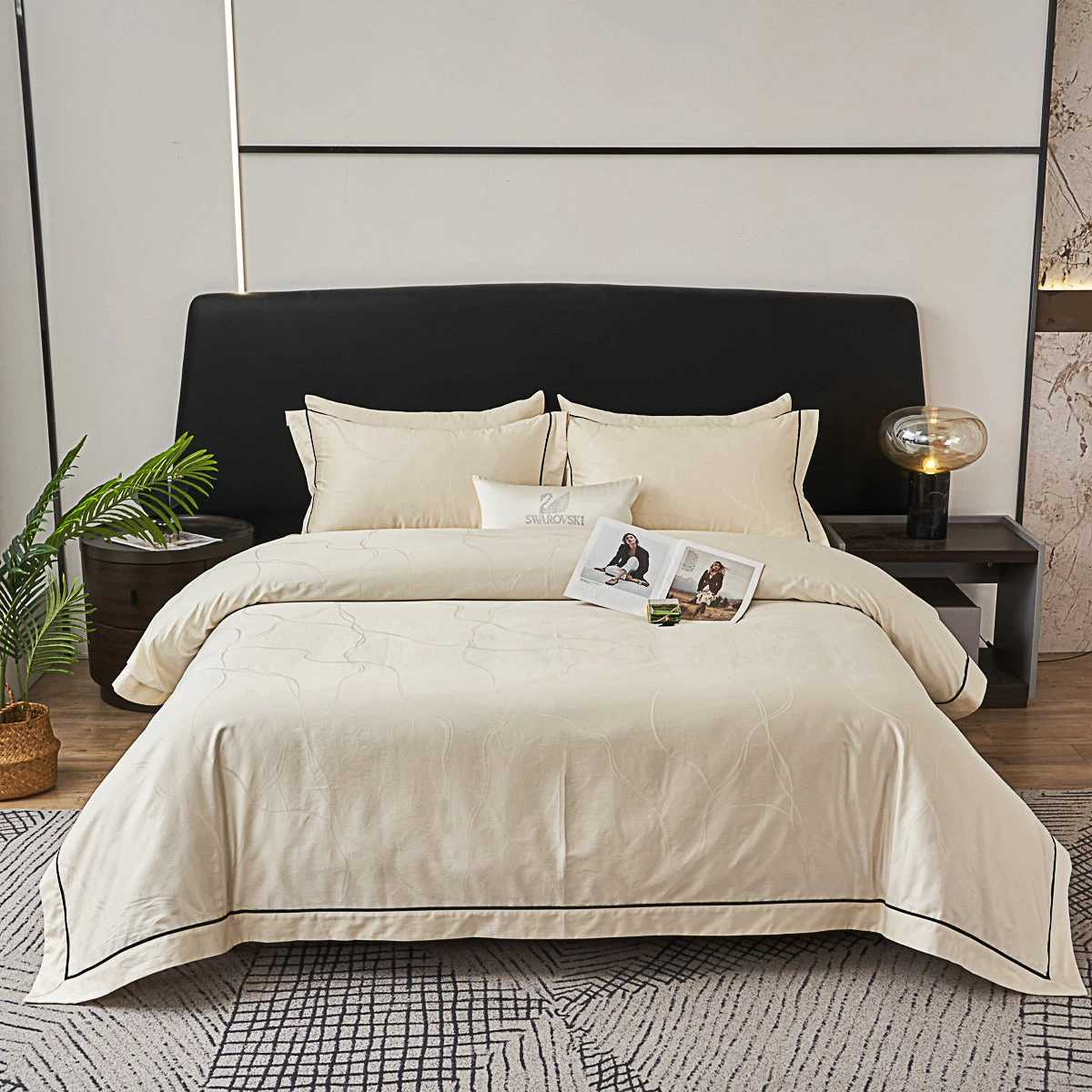 Memos Jacquard Premium Cotton Fitted Sheet Set 5 Memos Jacquard Premium Cotton Fitted Sheet Set - Image 3