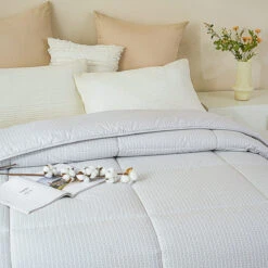 Eta Mist White Cotton All Season Comforter -qbedding store DSC06540