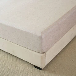 Pai Breeze Apricot Cotton Fitted Sheet -qbedding store DSC06559