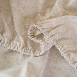 Pai Breeze Apricot Cotton Fitted Sheet -qbedding store DSC06565