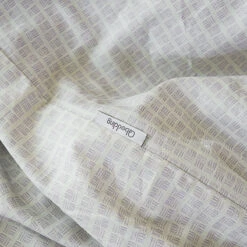 Eta Mist White Cotton Fitted Sheet -qbedding store DSC06589