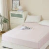 Kai Jade Pink Cotton Fitted Sheet -qbedding store DSC06590