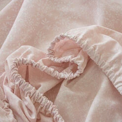 Kai Jade Pink Cotton Fitted Sheet -qbedding store DSC06598
