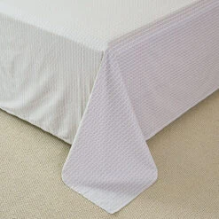 Eta Mist White Cotton Flat Sheet -qbedding store DSC06695