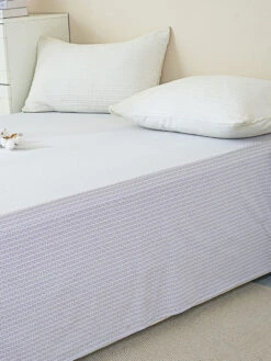 Eta Mist White Cotton Flat Sheet