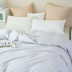 Eta Mist White Cotton Duvet Cover -qbedding store DSC06719