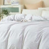 Eta Mist White Cotton Duvet Cover