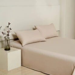 Coco Apricot Premium Cotton Flat Sheet -qbedding store DSC07824