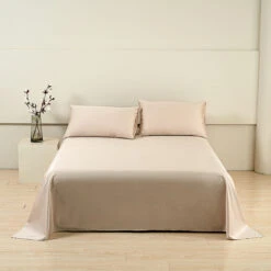 Coco Apricot Premium Cotton Flat Sheet -qbedding store DSC07852