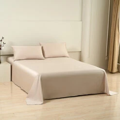 Coco Apricot Premium Cotton Flat Sheet -qbedding store DSC07854