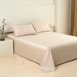Coco Apricot Premium Cotton Flat Sheet -qbedding store DSC07856