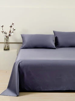 Jazz Blue Premium Cotton Flat Sheet