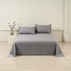 Rio Gray Premium Cotton Flat Sheet -qbedding store DSC07890 4bffae0d 8ad2 4bf5 b501 2db832db7d95