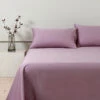 Pearlish Purple Premium Cotton Flat Sheet -qbedding store DSC07903
