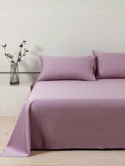 Pearlish Purple Premium Cotton Flat Sheet