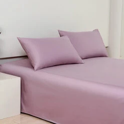 Pearlish Purple Premium Cotton Flat Sheet -qbedding store DSC07908