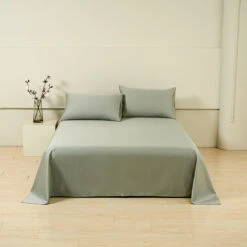 Sunny Green Premium Cotton Flat Sheet -qbedding store DSC07915