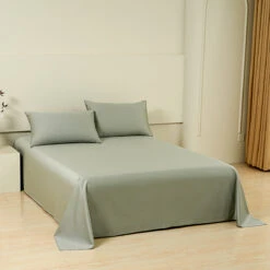 Sunny Green Premium Cotton Flat Sheet -qbedding store DSC07917
