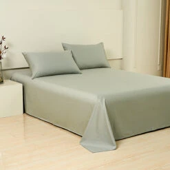 Sunny Green Premium Cotton Flat Sheet -qbedding store DSC07918