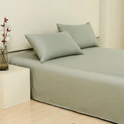 Sunny Green Premium Cotton Flat Sheet -qbedding store DSC07920