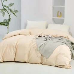 Harvest Gold Solid Color Premium Cotton Duvet Cover -qbedding store DSC9462