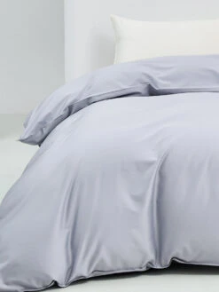 Crystal Gray Solid Color Premium Cotton Duvet Cover