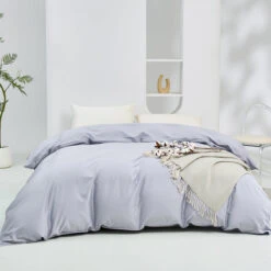 Crystal Gray Solid Color Premium Cotton Duvet Cover -qbedding store DSC9486 Copy