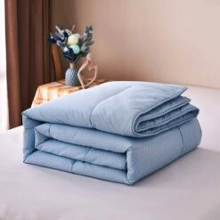 Gamma-Bluish Blue Pattern Cotton All Season Comforter -qbedding store Gamma Bluish Blue Cotton All Season Comforter 11