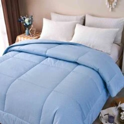 Gamma-Bluish Blue Pattern Cotton All Season Comforter -qbedding store Gamma Bluish Blue Cotton All Season Comforter 6