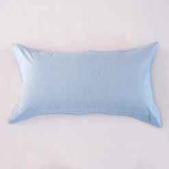 Gamma-Bluish Blue Cotton Pillow Sham -qbedding store Gamma Bluish Blue Cotton Medium Pillow Sham x1p 1