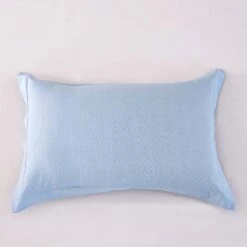Gamma-Bluish Blue Cotton Pillow Sham -qbedding store Gamma Bluish Blue Cotton Medium Pillow Sham x2p 5