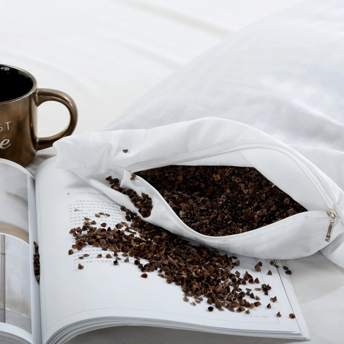 Buckwheat Round Bolster Pillow 6 Buckwheat Round Bolster Pillow - Image 4