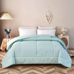 Lambda-Milky Green Pattern Cotton All Season Comforter -qbedding store Lambda Milky Green Cotton All Season Comforter 3