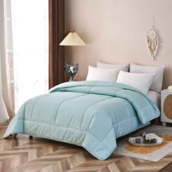 Lambda-Milky Green Pattern Cotton All Season Comforter -qbedding store Lambda Milky Green Cotton All Season Comforter 4