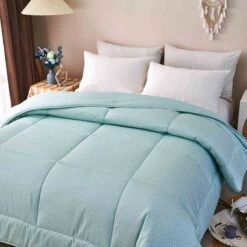 Lambda-Milky Green Pattern Cotton All Season Comforter -qbedding store Lambda Milky Green Cotton All Season Comforter 6