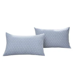 Lithe Cloud Pattern Cotton Pillow Sham -qbedding store Lithe Star Cotton Sham Blue 1