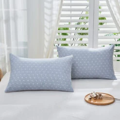 Lithe Cloud Pattern Cotton Pillow Sham -qbedding store Lithe Star Cotton Sham Blue 2 a7ba75fb fdd2 46ed 9cd7 7ada4333365b