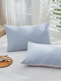 Lithe Cloud Pattern Cotton Pillow Sham -qbedding store Lithe Star Cotton Sham Blue 3