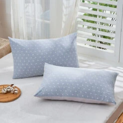 Lithe Cloud Pattern Cotton Pillow Sham -qbedding store Lithe Star Cotton Sham Blue 3 fd8bd7d2 bb9b 4331 a82f e98b152f1ac1