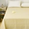 Psi-Tender Yellow Pattern Cotton Flat Sheet -qbedding store Psi Tender Yellow Pattern Cotton Flast Sheet