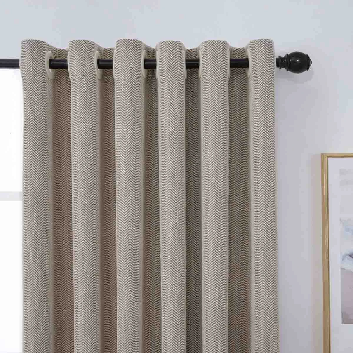 Simple Herringbone Solid Color Polyester Curtain 8 Simple Herringbone Solid Color Polyester Curtain - Image 6