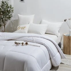 Solid White Cotton Filled Warm Duvet Insert 11 Solid White Cotton Filled Warm Duvet Insert -qbedding store Solid White Cotton w 2